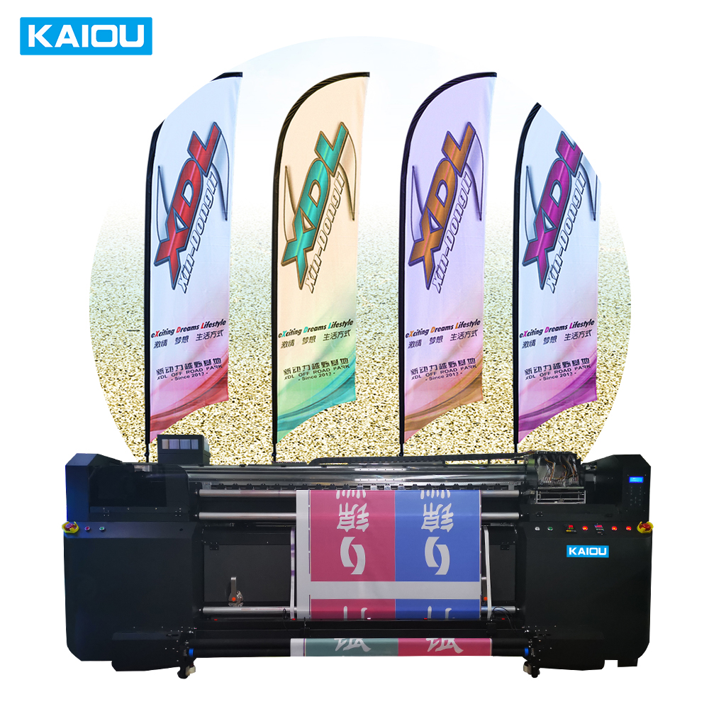 KAIOU Flag printer Integrated oven 4*i3200 print head digital printing machine Thermal color rendering